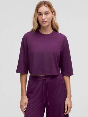 Lululemon Modal Relaxed-Fit Cropped Short Sleeve